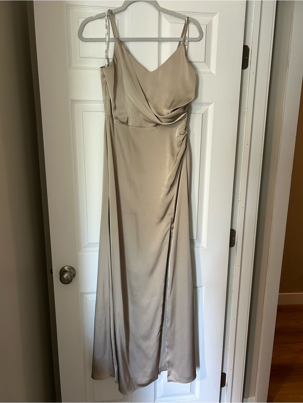 Birdy Grey Matte Satin Bridesmaid Dress in Champagne